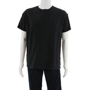 Purple Mens T-Shirt Black 100% Cotton Crew Neck Short Sleeve Size S